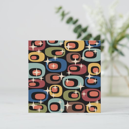 Retro Mid Century Modern Abstract Kaart (Staand voorkant)