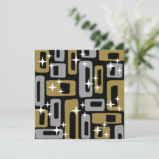 Retro Mid Century Modern Abstract Kaart (Staand voorkant)