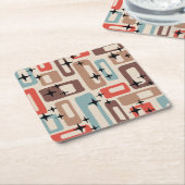 Retro Mid Century Modern Abstract Kartonnen Onderzetters (Schuin)