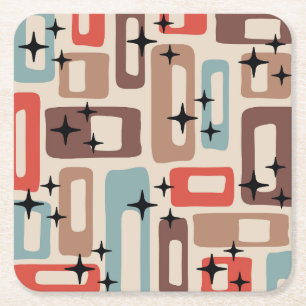 Retro Mid Century Modern Abstract Kartonnen Onderzetters
