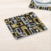 Retro Mid Century Modern Abstract Kartonnen Onderzetters (Schuin)