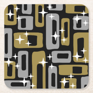 Retro Mid Century Modern Abstract Kartonnen Onderzetters