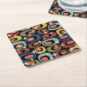 Retro Mid Century Modern Abstract Kartonnen Onderzetters (Schuin)
