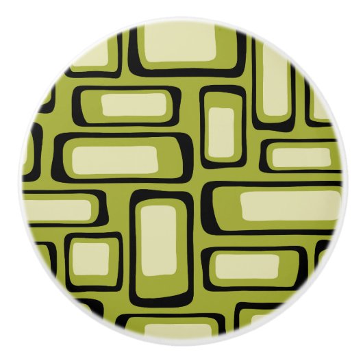 Retro Mid Century Modern Abstract Keramische Knop (Voorkant)