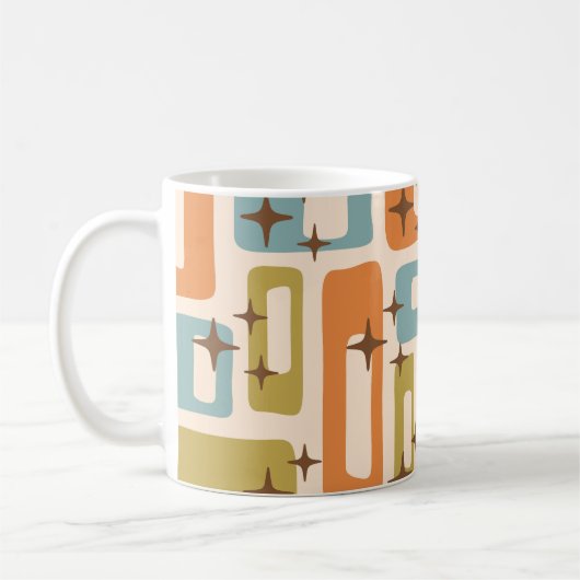 Retro Mid Century Modern Abstract Koffiemok (Links)