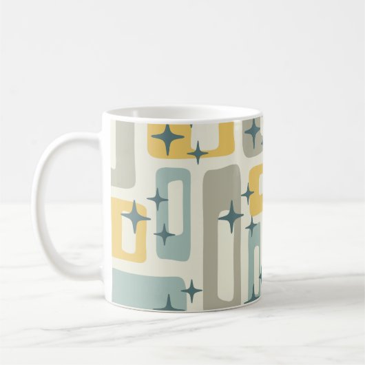 Retro Mid Century Modern Abstract Koffiemok (Links)