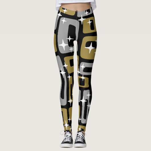 Retro Mid Century Modern Abstract Leggings (Voorkant)