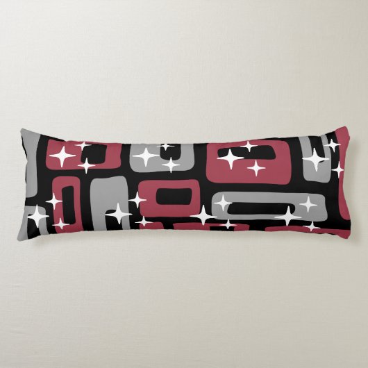 Retro Mid Century Modern Abstract Lichaamskussen (Voorkant)