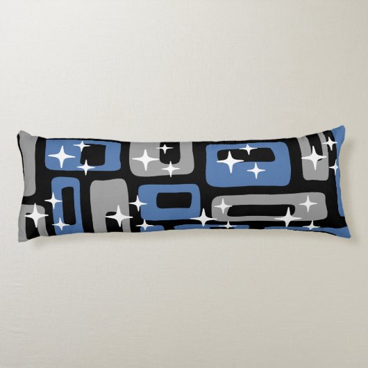 Retro Mid Century Modern Abstract Lichaamskussen (Achterkant)
