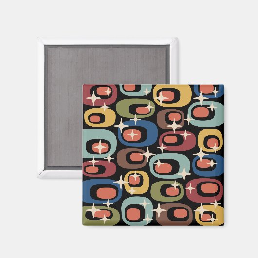 Retro Mid Century Modern Abstract Magneet (Voorkant / Achterkant)