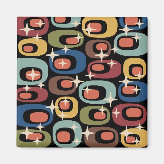 Retro Mid Century Modern Abstract Magneet (Voorkant)