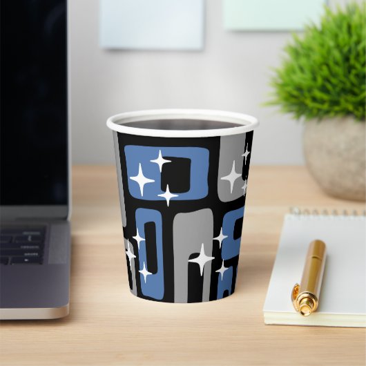 Retro Mid Century Modern Abstract Papieren Bekers (Insitu)