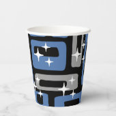 Retro Mid Century Modern Abstract Papieren Bekers (Achterkant)