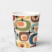 Retro Mid Century Modern Abstract Papieren Bekers (Achterkant)