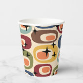 Retro Mid Century Modern Abstract Papieren Bekers (Voorkant)