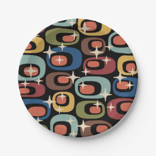 Retro Mid Century Modern Abstract Papieren Bordje
