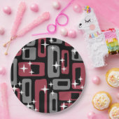 Retro Mid Century Modern Abstract Papieren Bordje (Feest)