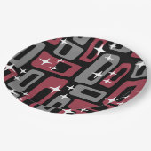 Retro Mid Century Modern Abstract Papieren Bordje (Gekanteld)