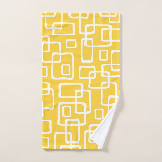 Retro Mid Century Modern Abstract patroon Bad Handdoek (Handdoek)