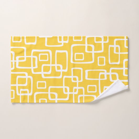 Retro Mid Century Modern Abstract patroon Bad Handdoek (Handdoek)