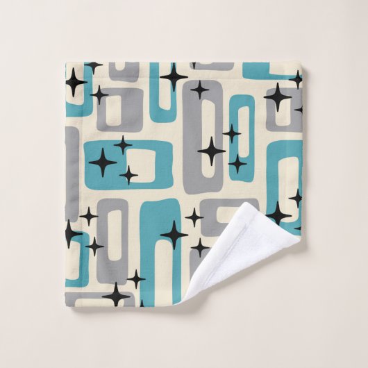 Retro Mid Century Modern Abstract patroon Bad Handdoek (Wasdoekje)