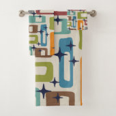 Retro Mid Century Modern Abstract patroon Bad Handdoek (Insitu)