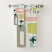 Retro Mid Century Modern Abstract patroon Bad Handdoek (Insitu)