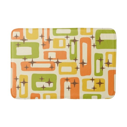 Retro Mid Century Modern Abstract patroon Badmat (Voorkant)