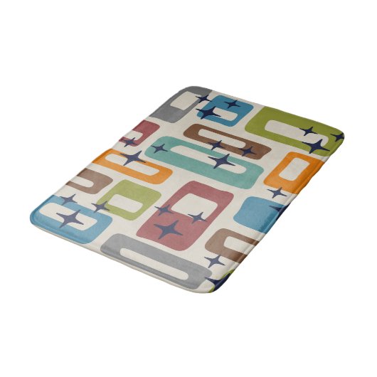 Retro Mid Century Modern Abstract patroon Badmat (Gekanteld)