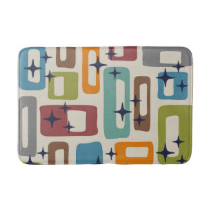 Retro Mid Century Modern Abstract patroon Badmat