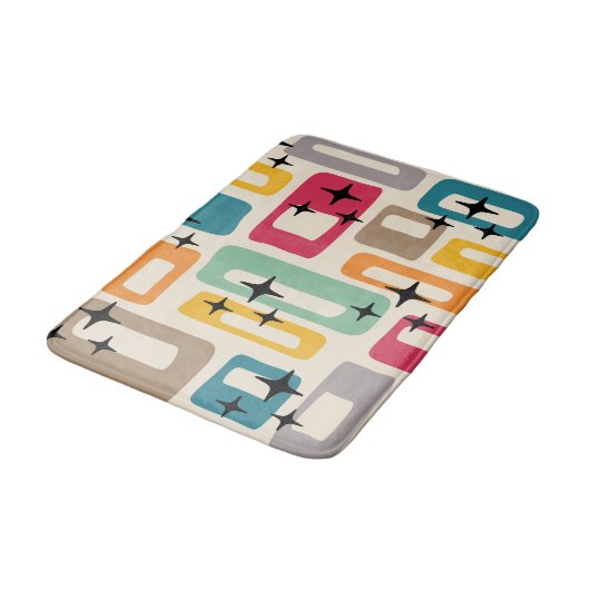 Retro Mid Century Modern Abstract patroon Badmat (Gekanteld)