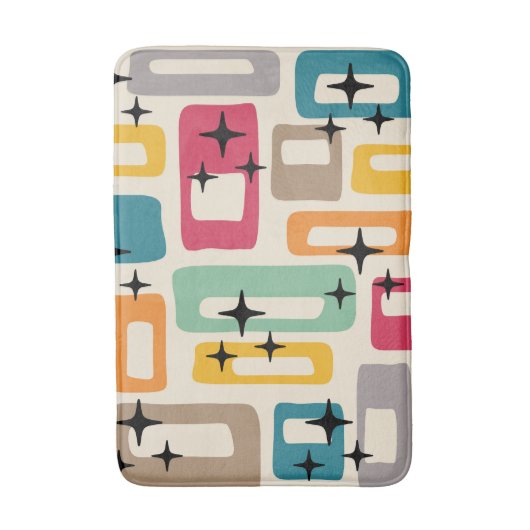 Retro Mid Century Modern Abstract patroon Badmat (Voorkant Verticaal)
