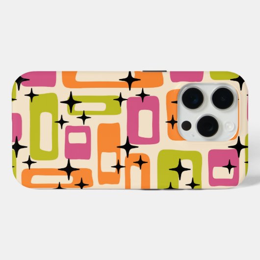 Retro Mid Century Modern Abstract patroon Case-Mate iPhone Case (Achterkant (horizontaal))
