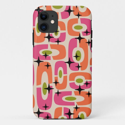 Retro Mid Century Modern Abstract patroon Case-Mate iPhone Case (Achterkant)