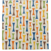 Retro Mid Century Modern Abstract patroon Douchegordijn (Voorkant)