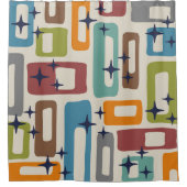 Retro Mid Century Modern Abstract patroon Douchegordijn (Voorkant)