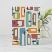 Retro Mid Century Modern Abstract patroon Feestdagenkaart (Staand voorkant)