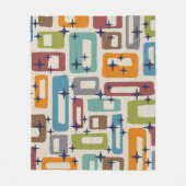 Retro Mid Century Modern Abstract patroon Fleece Deken (Voorkant)