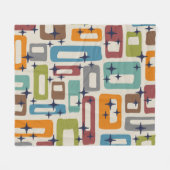 Retro Mid Century Modern Abstract patroon Fleece Deken (Voorkant (Horizontaal))