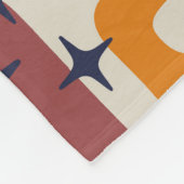 Retro Mid Century Modern Abstract patroon Fleece Deken (Hoek)