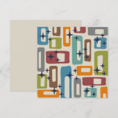 Retro Mid Century Modern Abstract patroon Kaart (Voorkant / Achterkant)