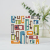 Retro Mid Century Modern Abstract patroon Kaart (Staand voorkant)