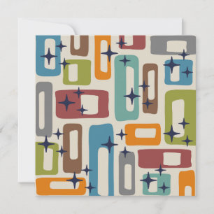 Retro Mid Century Modern Abstract patroon Kaart
