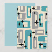 Retro Mid Century Modern Abstract patroon Kaart (Voorkant / Achterkant)