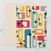 Retro Mid Century Modern Abstract patroon Kaart (Voorkant / Achterkant)