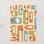 Retro Mid Century Modern Abstract patroon Kaart (Voorkant / Achterkant)