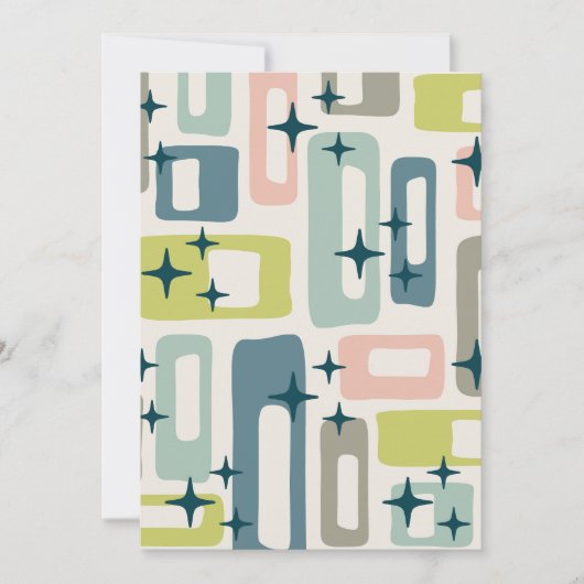 Retro Mid Century Modern Abstract patroon Kaart (Voorkant)