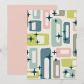 Retro Mid Century Modern Abstract patroon Kaart (Voorkant / Achterkant)