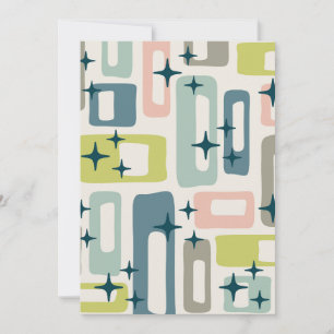 Retro Mid Century Modern Abstract patroon Kaart