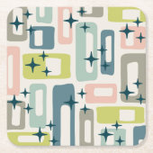 Retro Mid Century Modern Abstract patroon Kartonnen Onderzetters (Voorkant)